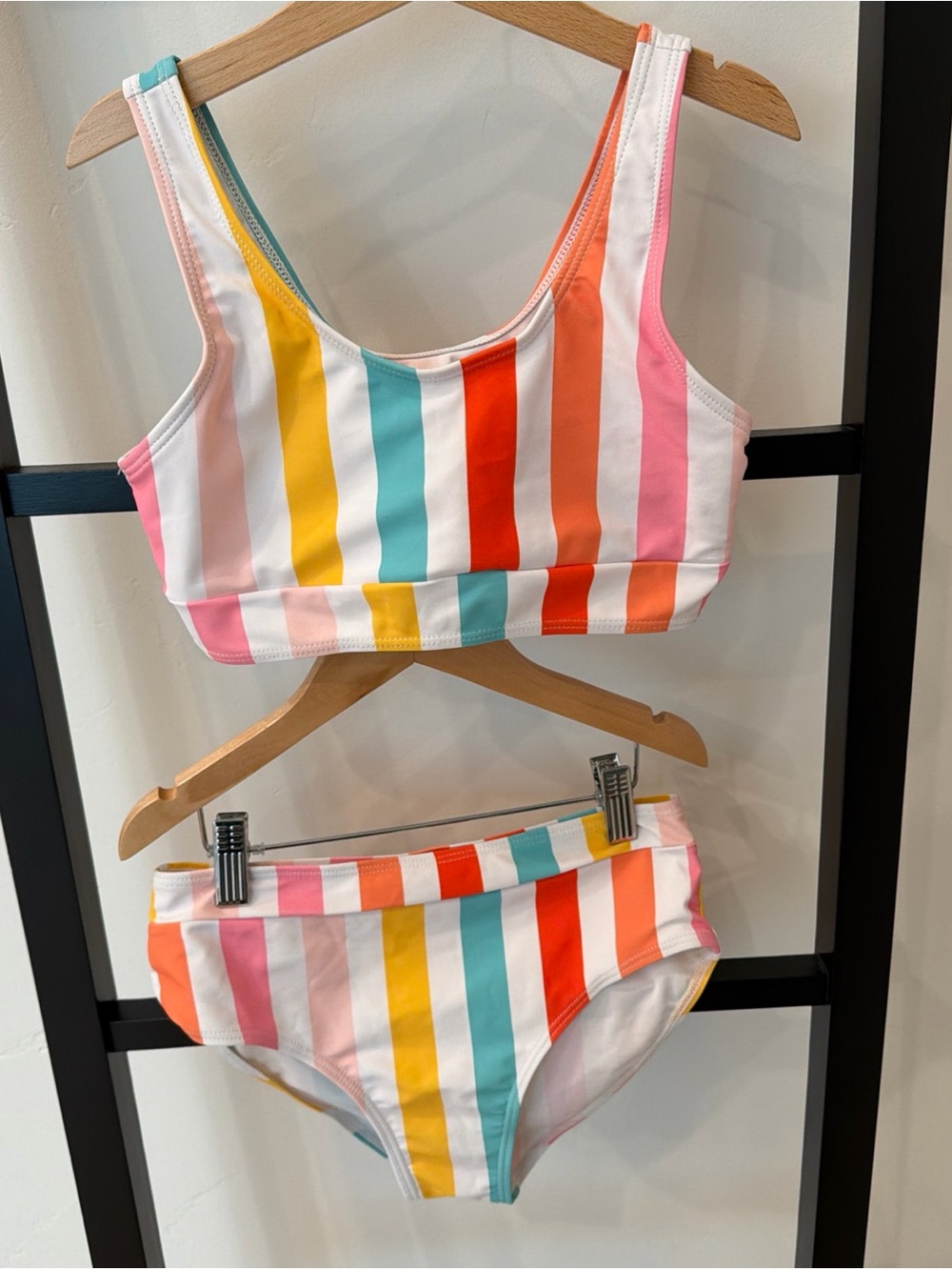 Kids Stripe Two-Piece Swim Set in Multi Color